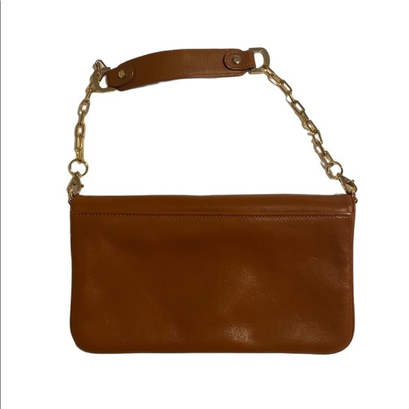 Tory Burch Leather Bombe Reva Brown Cluth - Picture 2 of 5